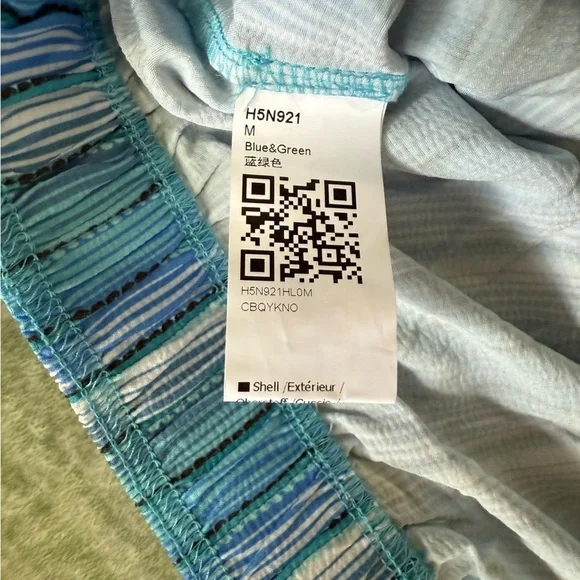 Cicy Bell Striped Palazzo Blue and Green mid raise wide leg trousers - Picture 6 of 8